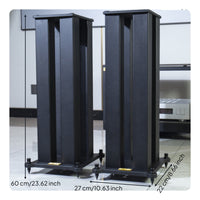 2 Pieces Bookshelf Speaker Stand Sturdy Base Floor Speaker Stand Super-Stable Design for Audiophiles, Home Theater Enthusiasts, Listening Room, Studio