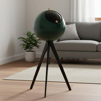 High Leg Trash Can With Lid Tripod Waste Bin Modern Standing Trash Can Sturdy Lidded Rubbish Bin Lightweight for Bedroom