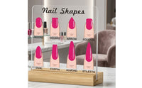Nail Shape Display Sign Clear Nail Shape Sign Minimalist for Manicurists