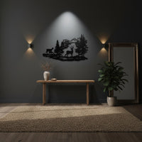 Mountain Cabin Wall Decor Cutout Design Woodland Deer Wall Decoration Gift Idea