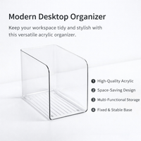 Clear Acrylic U-Shaped Desktop Organizer for Desk Storage, Lightweight Fixed Design Open Bookstand, Study Table and Student Use