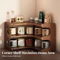 Multi-Tier Corner Organizer Space-Saving three-tier Standing Rack Multifunctional
