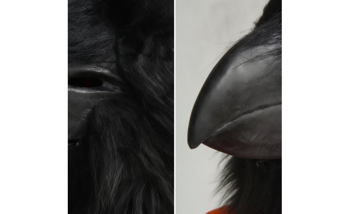 Avian Headpiece Headpiece Latex Raven Headpiece Black Headpiece for Adults, Cosplayers, Halloween, Costume Parties, Masquerade