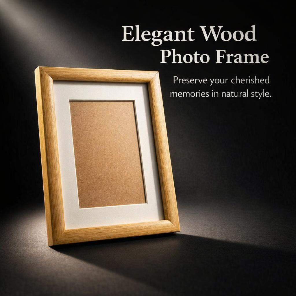 A4 Wooden Picture Frame, 6x4 Wooden Photo Frame, Modern Minimalist Desktop Display Frame, Study Room Decor, MDF Wood Frame, Wall Mount Frame