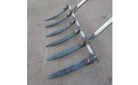 Steel Digging Fork Pointed Tines Long Handled Pitchfork Straight Crosspiece
