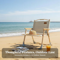 Folding Armchair Foldable Design Camping Chair Long-Lasting Frame for Picnic