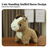 Soft Horse Keychain Adorable Design Cute Horse Soft Ie Standing Foal Doll Symbol Stuffed Foal Accessory Gentle Feel for Adults