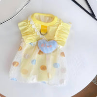 Ice Silk Bubble Skirt Dress Cooling Heart Decor Pet Dress Sun Protection