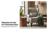 Curved Side Armchair Chair Highrear Design Upholstered Curved Side Armchair Armchair US Rural and Type Sturdy Wood Frame