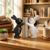 Nordic Rabbit Book Stand Artistic Rabbit Statue Bookend Vintage Aesthetic