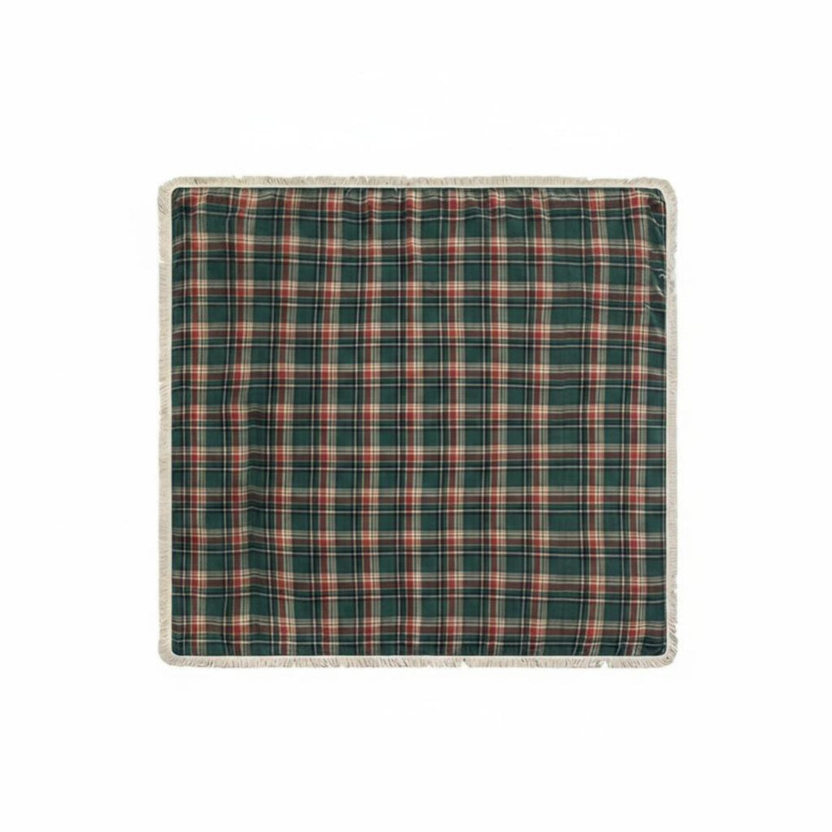 Christmas Sofa Cover, Classic Vintage Plaid Throw, Non-Slip Full Cover with Tassels, Holiday Decor