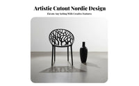 Hollow-Rear Armchair Stackable Design Dining Room Seating Nordic Design Strong Load-Bearing for Adults, Balcony