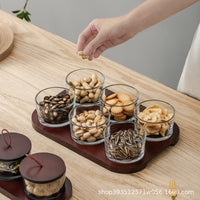 Luxury Glass Fruit Tray with 3 Grids, Round