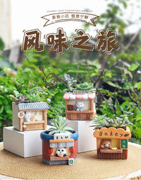 创意桌面卡通兔子茶馆树脂多肉花盆容器阳台景观园艺DIY盆栽花器