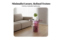 C-Shaped Side Table Minimalist Design Household Furniture Transparent Look