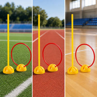 Soccer Corner Flag Pole with Water-Filled Base, Agility Ring, and Obstacle Marker Training Set
