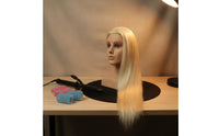 Handmade Mannequin Head with Shoulders Washable Cosmetology Mannequin Head Vinyl Hairdressing Doll Silicone for Hairdressers