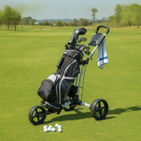 3-Wheel Golf Push Cart Lightweight Three-Wheel Golf Cart Ergonomic Portable for Golfers, Practice Days