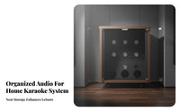 Ventilated Back Panel Rolling Equipment Enclosure Cable Management Audio Rack Sturdy Structure Media Cabinet Adjustable Shelves for Home Theater Enthusiasts, Audiophiles, Music Lovers, Entertainment Media Center, Recording Studio, Living Room, Bedroom