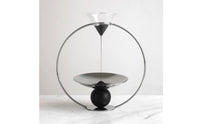 Modern Hourglass Ornament with Metal Frame Sculptural Hourglass Silver-Toned Sand Timer Clear for Desktop, Home Decor, Living Room, Bookshelf