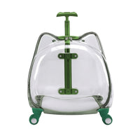 Cat Carrier with Wheels Wheeled Pet Carrier Ventilated Cat Trolley with Handle for Road Trips