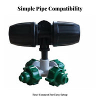 Dust Suppression Tee Connector Spray Nozzle Automatic Watering Atomizing Spray Nozzle Fine Mist for Farmers, Homeowners, Fence, Yard, Patio