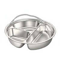 Divided Steamer Plate Deepened Design Round Portion Control Plate for Dieters