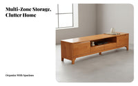 Solid Wood TV Cabinet Construction Nordic Design Media Cabinet Ample Storage Wooden TV Console with Legs for Bedroom