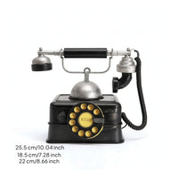 Vintage Rotary Telephone Ornament Weathered Antique Telephone Model Artistic
