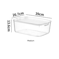 Storage Bin with Lid Transparent Plastic Box with Lid Lidded Organizer Box Slimline Transparent Storage Container Stackable