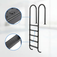 Stainless Steel Pool Ladder Rust Resistant Pool Ladder with Handrails Easy Installation for Villa Owners