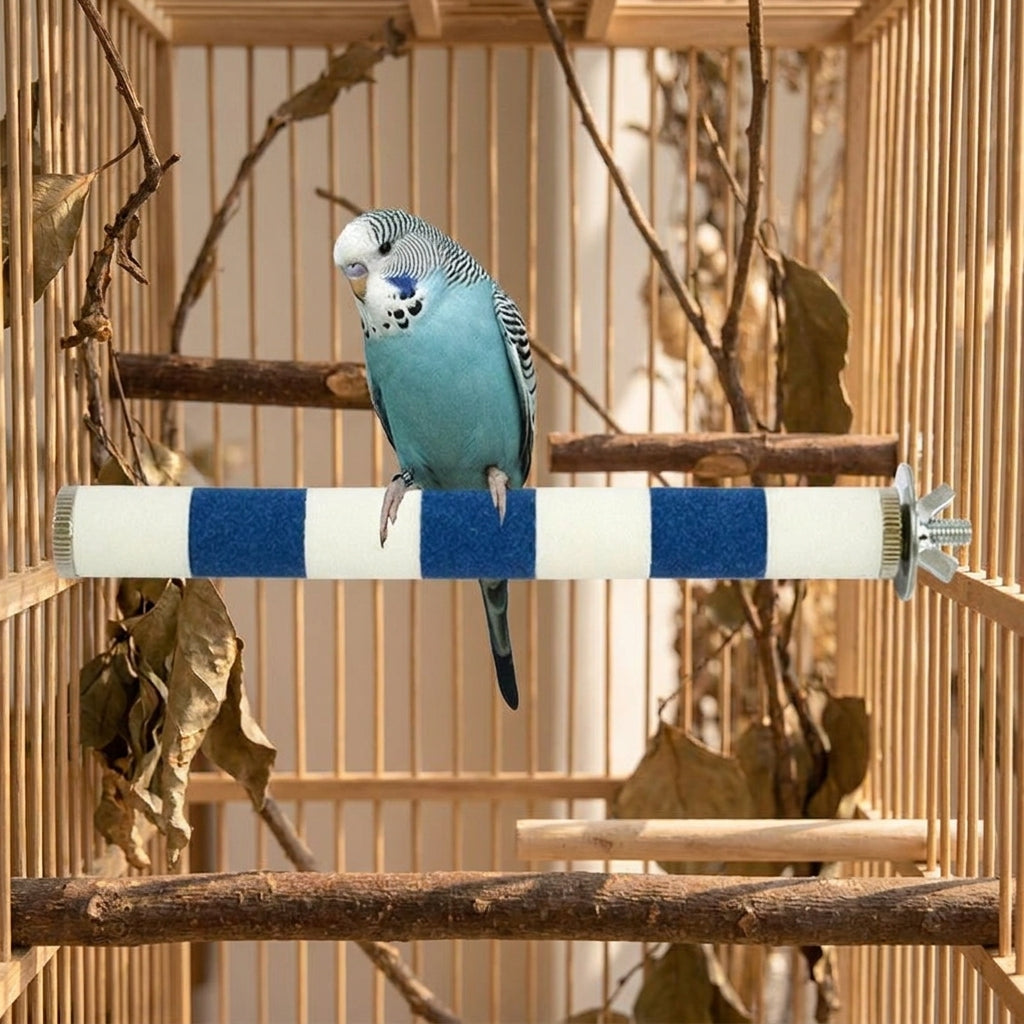 Parrot Perch Grinding Rod, Ceramic Sanding Perch Stand for Nail Grinding and Beak Trimming, Small or Medium Budgie Tool for Bird Cages