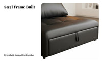 Multi-Functional Pull-out Sleeper Armchair Space-Saving Armless Pull-out Single Bed Easy Conversion Living Room Furniture Long-Lasting for Apartment Dwellers, Students, Office Workers, Small Areas, Bedroom