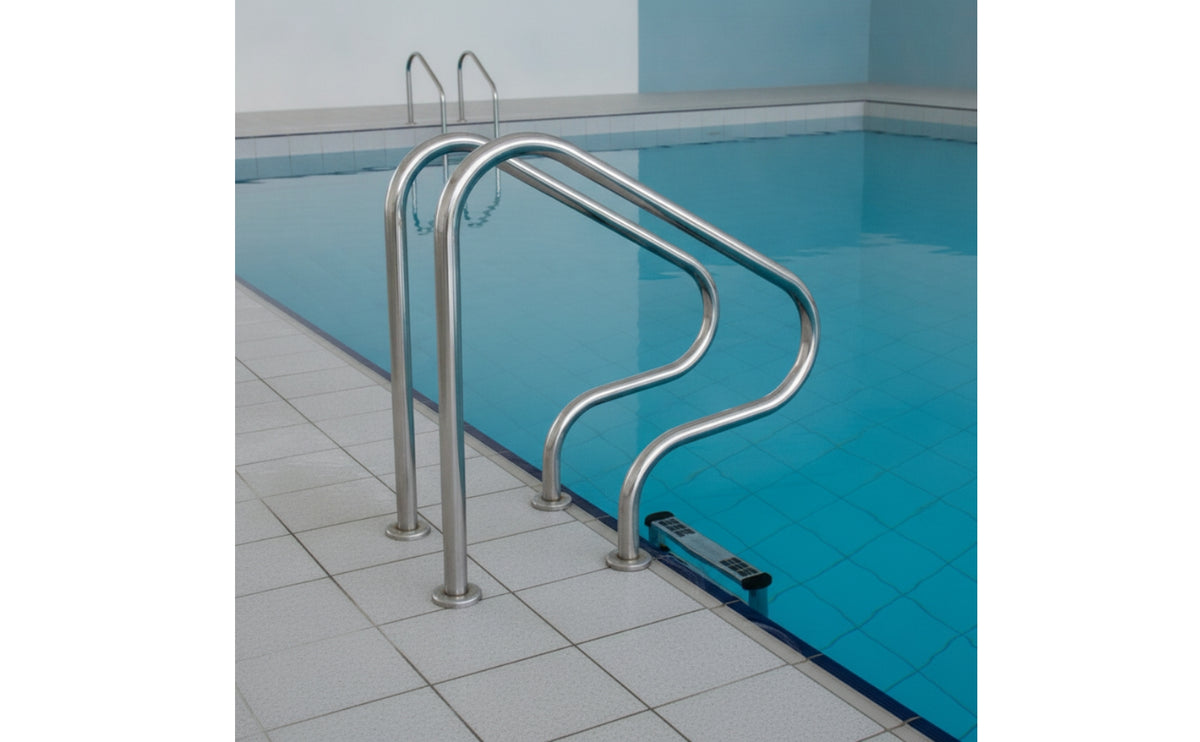 2 Pieces Rustproof Pool Handrail Corrosion-Resistant Swimming Pool Handrail Cylindrical Hardware Sturdy for Hotel Operators