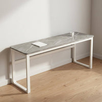 Sintered Stone Writing Desk Modern Design Stone Professional Desk Space-Saving Narrow Long Table for Students, Professionals, Bedroom, Entryway