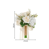 Wedding Bouquet with Ribbon Faux Floral Arrangement Elegant for Bridesmaids