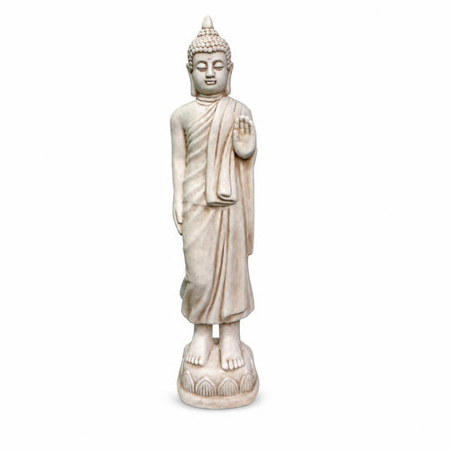 Buddha Statue with Pedestal Ornate Buddha Statue Temple Aesthetic Decor for Garden, Entryway