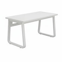 Simple Home Workstation Minimalist Design Rectangular Desk with Metal Legs Multi-Purpose Sturdy Frame for Teenagers, Bedroom
