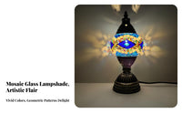 African Table Lamp Romantic Atmosphere African Stained Glass Vintage Influenced Bohemian Design Night Lamp for Bedroom, Living Room