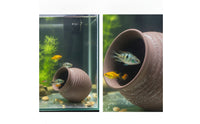 Aquarium Ceramic Terracotta Cave with Openings Hollow Aquatic Habitat Shelter for Shrimp
