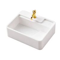 1:12 Scale Miniature Bathroom Sink Compact Dollhouse Sink Sturdy Furniture Farmhouse-Style for DIY Hobbyists