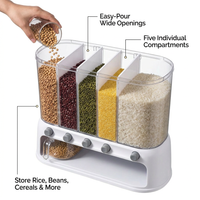 Rotating Grain Dispenser, Food Storage Container, Cereal Dispenser Box, Kitchen Organizer, 6 Compart - Image 6