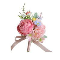 Faux Flower Corsage with Ribbon Compact Accessory Delicate for Banquets