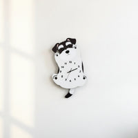 Schnauzer Wall Clock Black and White Canine Wall Clock Decorative for Living Room, Bedroom, Home Office