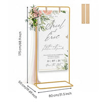 Wedding Sign Holder Simple Setup Assembly Metal Welcome Sign Stand Heavy Duty Rectangular Poster Display Frame for Couples, Birthday Party