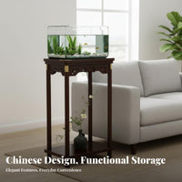 Hardwood Wood Construction Tiered Wooden Pedestal Chinese design Design Display Stand Multi-Purpose Household Furniture Stable Base for fish aquarium Hobbyists, Home Decorators, Living Room, Balcony, Entryway, Retail Displays