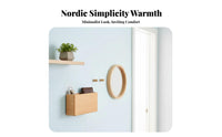 Drill-Effortless Installation Wooden Wall Storage Box Space Saving Bedside Phone Charging Holder Multi-Purpose for Entryway
