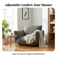 Adjustable Floor Lounger Space-Saving Design Adjustable Backrest Lounger Reclining Function No Assembly Required for Living Room