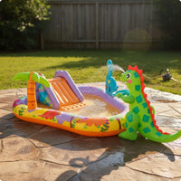 Dinosaur Water Play Play Area Easy to Set up Inflatable Kiddie Pool Slide