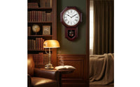 Roman Numerals Chinese-Style Wall Clock Resin Body Antique Wall Clock Hush-Quiet Movement Home Decor Vintage for Office